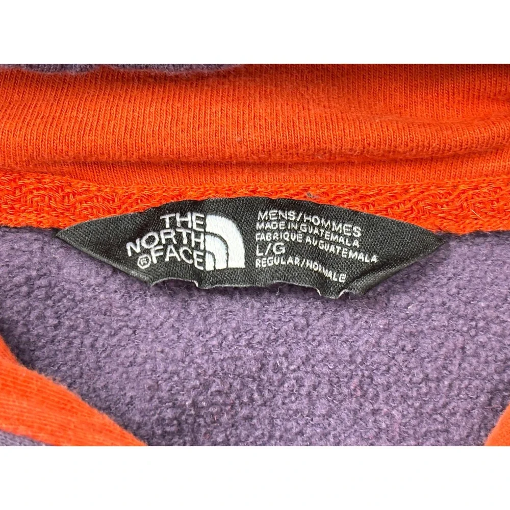 The North Face Mens Purple Orange Box Logo‎ Hoodie Pullover A3KA8 Large